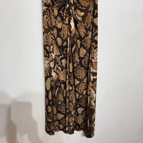 Chico's Tan Front Knot Snakeskin Print Maxi Sz 0.5/6 - Picture 4 of 12
